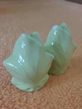 Leaf Salt and Pepper Shakers Ceramic